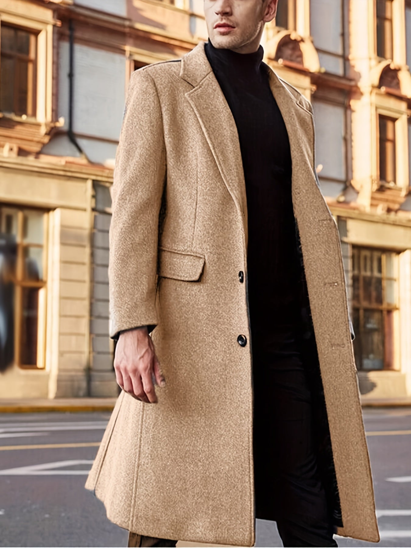 Trenchcoat Uomo Stile Elegante Business Autunno Inverno