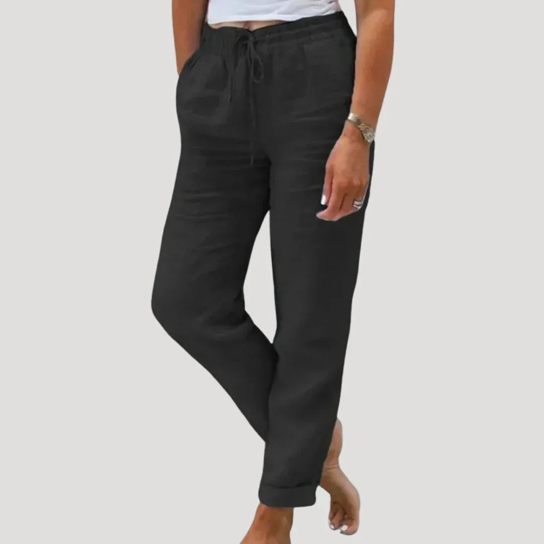 Pantaloni Estivi Donna Tasche Gamba Dritta