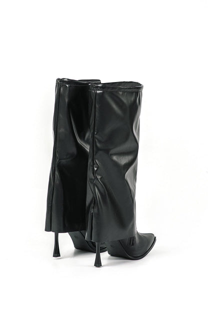 Stivali Donna Designer in Pelle Look Oversize