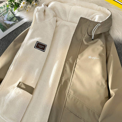 Giacca Uomo Reversibile con Cappuccio e Fodera in Pile