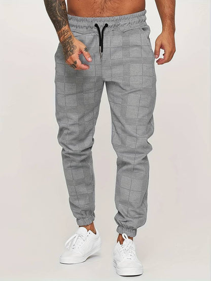Pantaloni Jogging Uomo con Motivo a Quadri Comfort