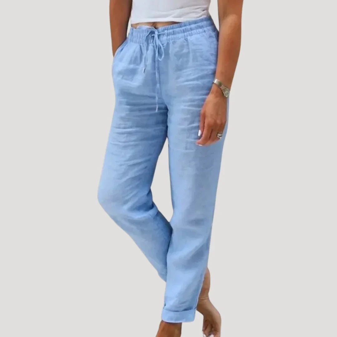 Pantaloni Estivi Donna Tasche Gamba Dritta