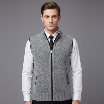 Gilet Uomo Maglia Strutturata Senza Maniche