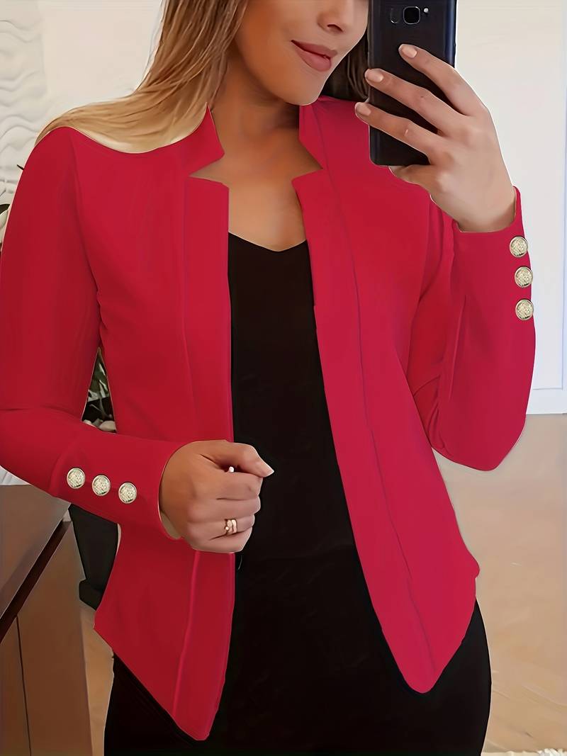 Blazer Donna Casual Cotone Leggero Manica Lunga Bottoni