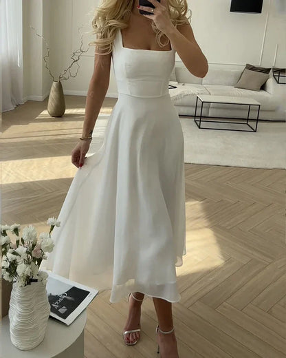 Abito Midi Donna con Spalline Sottili - Brentozzi