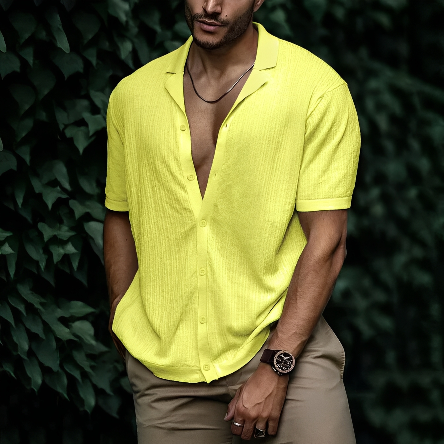 Camicia Uomo Estiva Elegante Taglio Classico