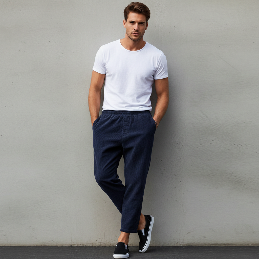 Pantaloni Uomo Taglio Largo Vestibilità Comoda