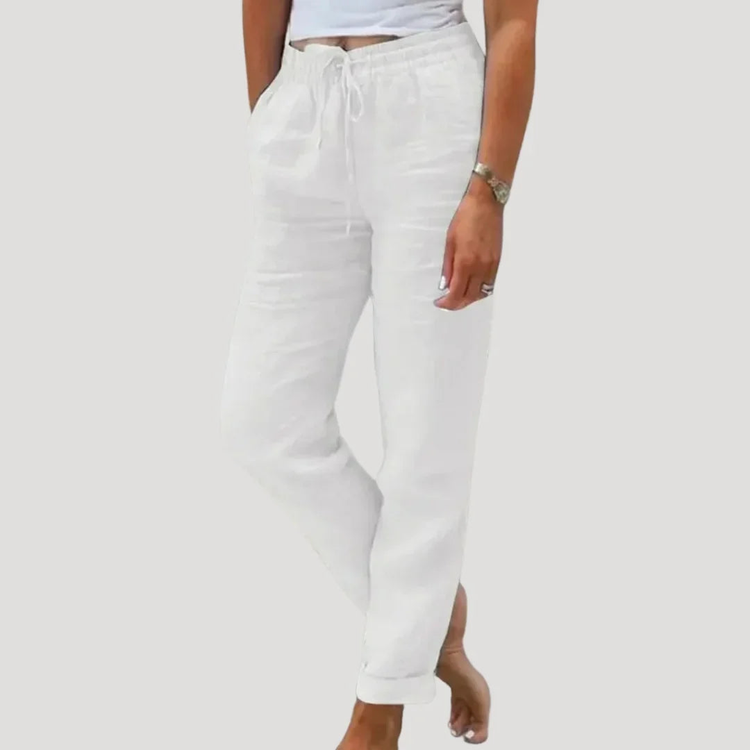 Pantaloni Estivi Donna Tasche Gamba Dritta