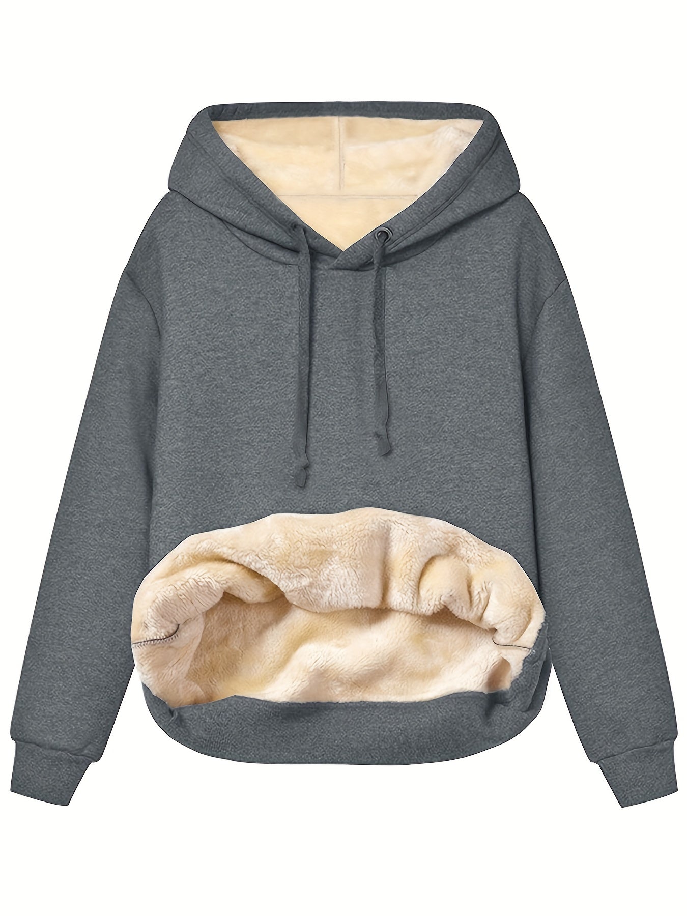 Felpa Donna con Cappuccio in Pile Comoda Casual