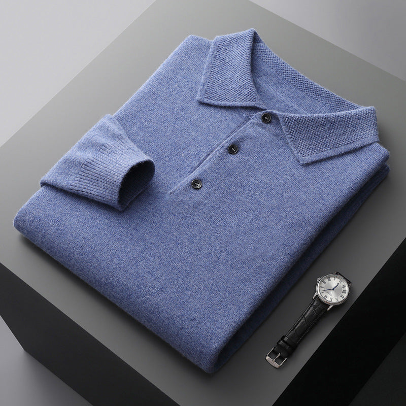 Polo Uomo Cashmere Manica Lunga Traspirante Comfort