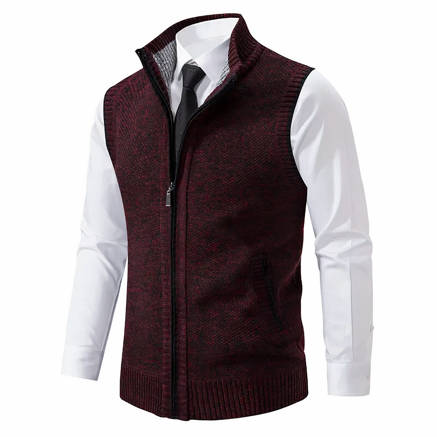 Gilet Uomo Maglia con Zip e Tasche