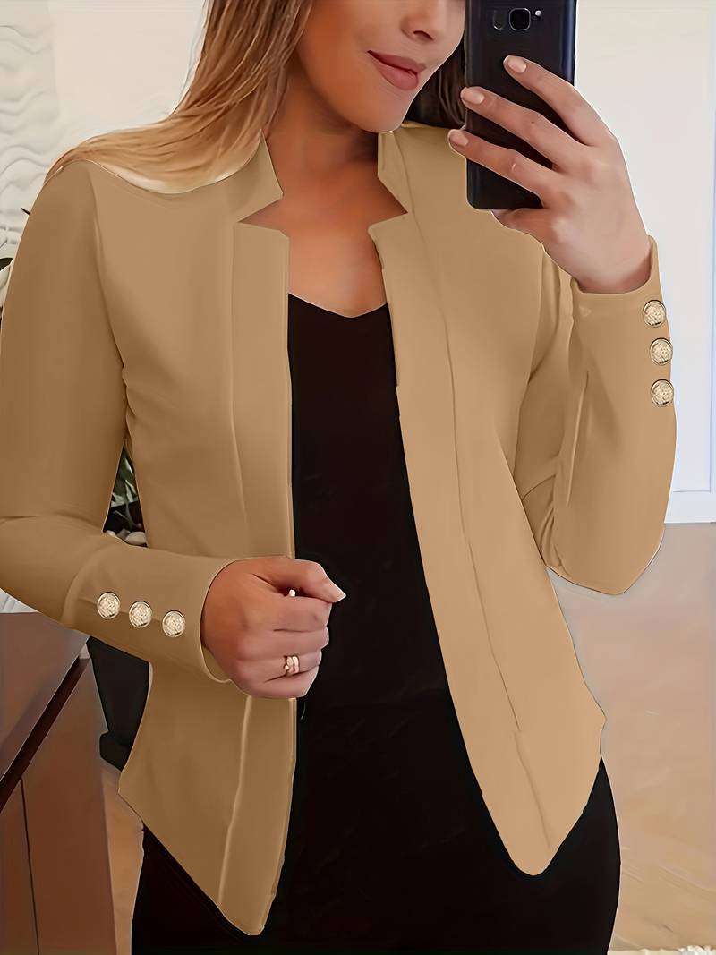 Blazer Donna Casual Cotone Leggero Manica Lunga Bottoni