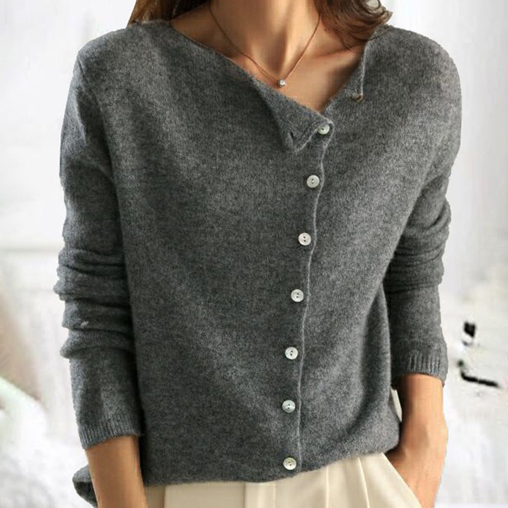 Cardigan Donna Maglia con Bottoni Stile Classico Morbido