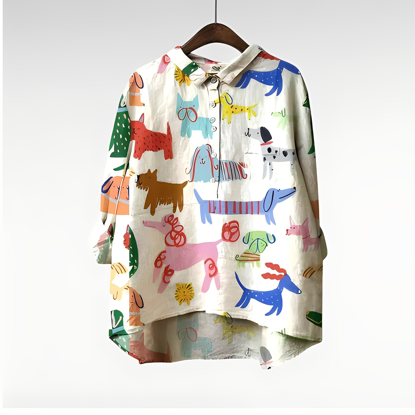 Blusa Donna Manica Lunga Stile Artistico