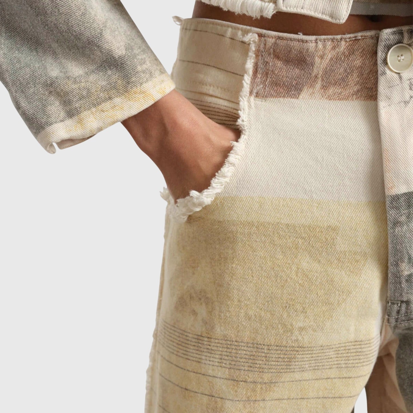 Jeans Donna Vintage Vita Alta Stampa