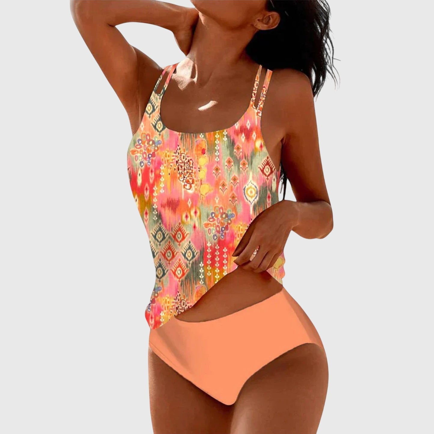 Costume Tankini Donna Stampato Due Pezzi