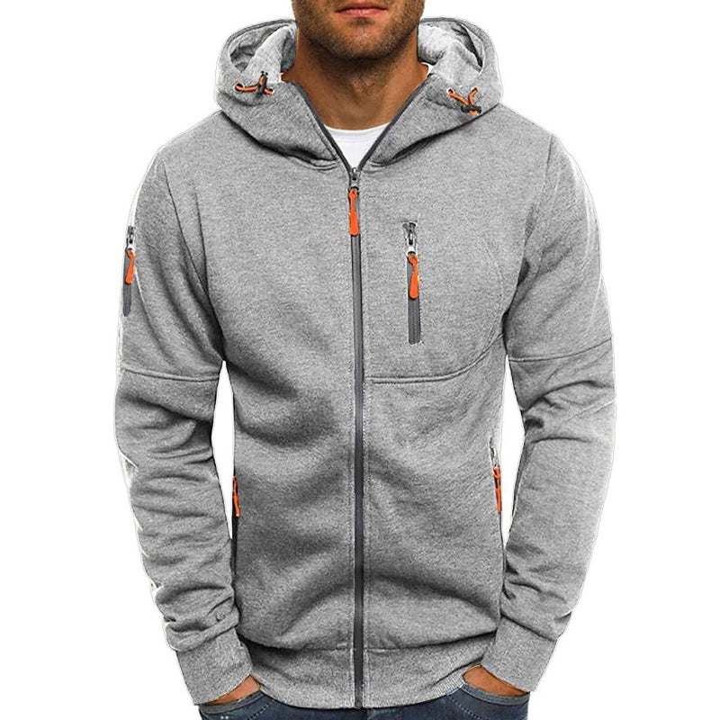 Felpa Uomo con Cappuccio e Zip Stile Sportivo