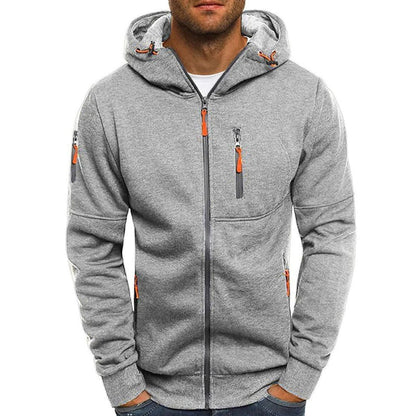 Felpa Uomo con Cappuccio e Zip Stile Sportivo