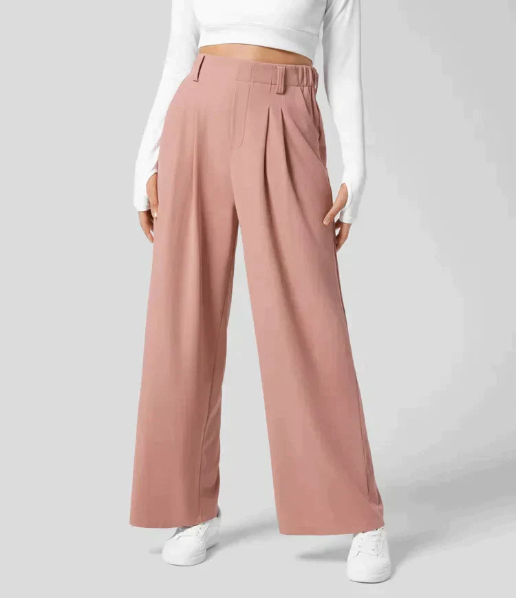 Pantaloni Estivi Donna Vita Alta Taglio Largo