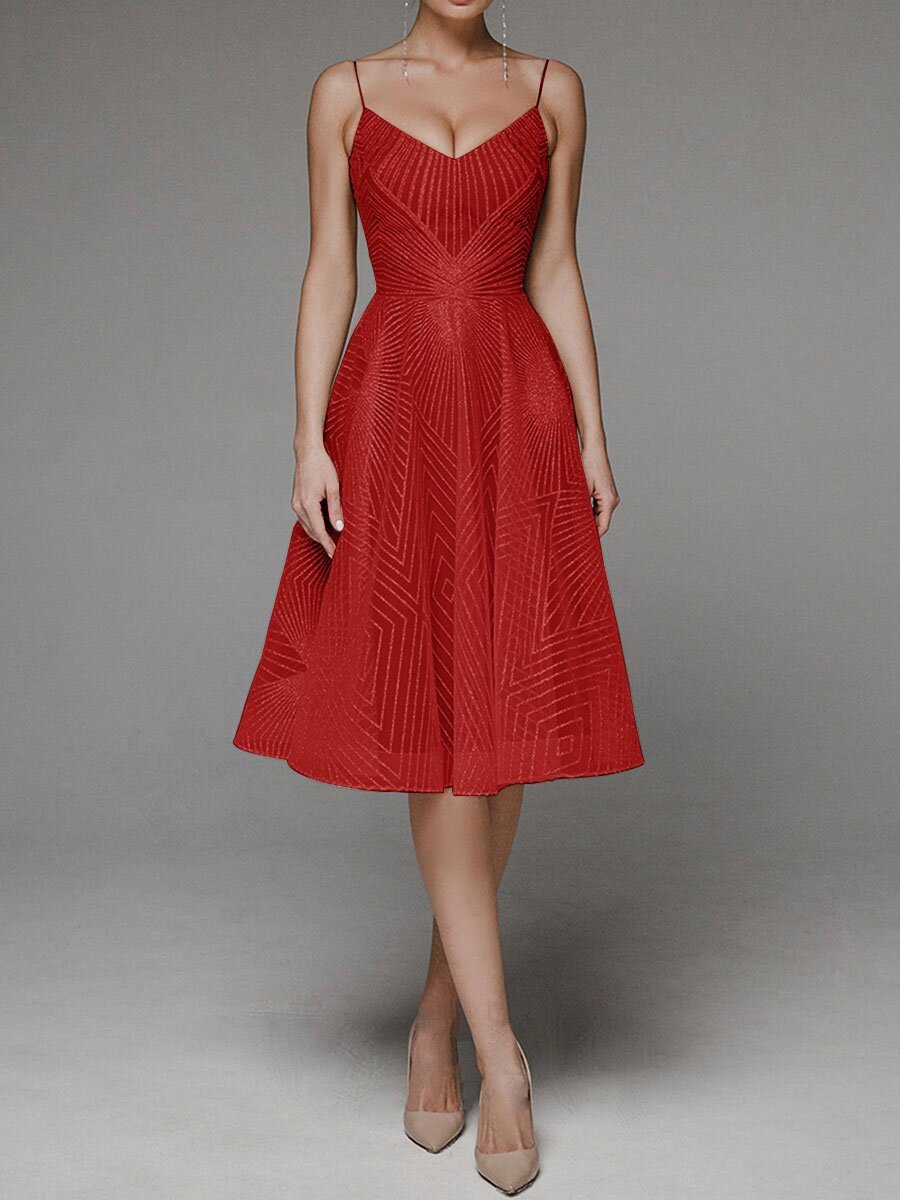 Abito Midi Donna Linea A Spalline Sottili