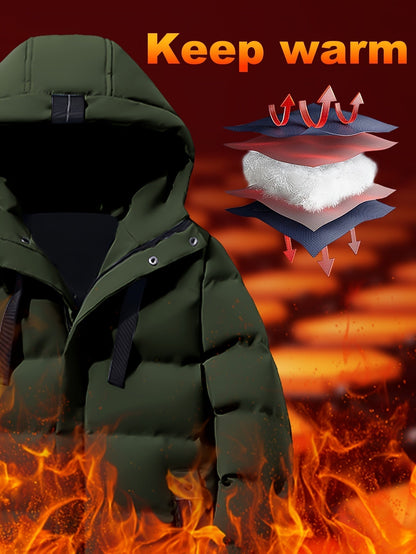 Giacca Invernale Uomo Cotone con Cappuccio e Tasche Large