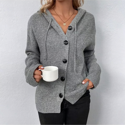 Cardigan Lungo Donna Maglia Calda Morbida