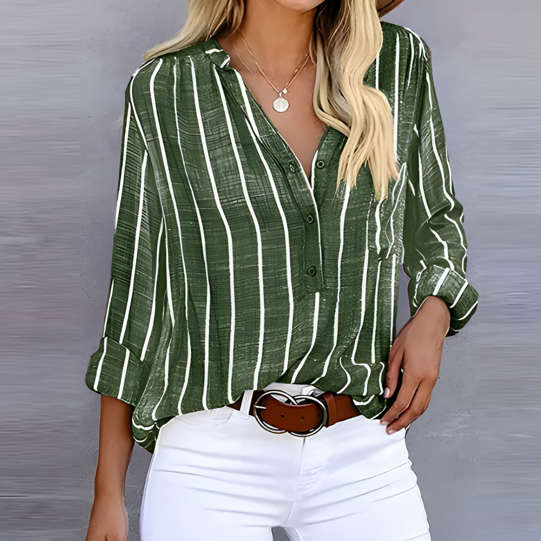 Blusa Donna a Righe Scollo a V