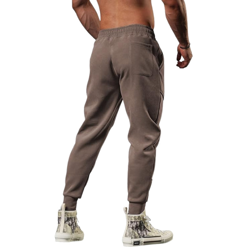 Pantaloni Jogging Uomo Fleece Leggero Cargo Taglio Tapered