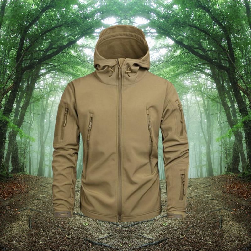 Giacca Uomo Outdoor Impermeabile Antivento con Tasche Antifurto