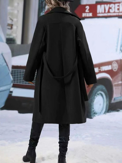 Trenchcoat Donna Classico Doppio Bottone Caldo Autunno Inverno