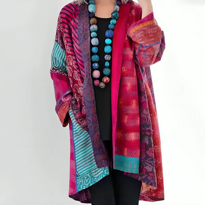 Kimono Donna Stampa Bohemien Manica Lunga