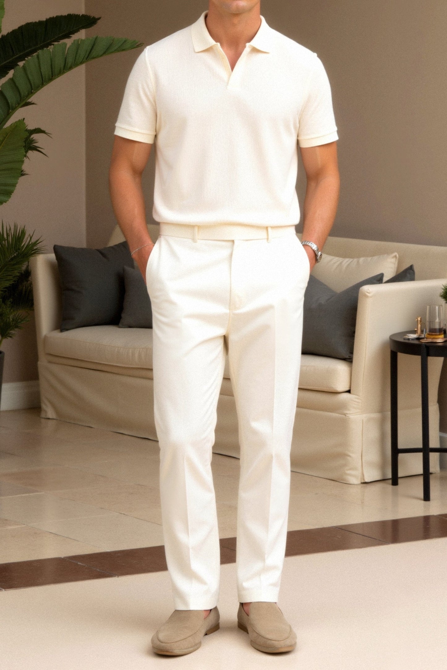 Polo Uomo Elegante Classico Vestibilità Regular