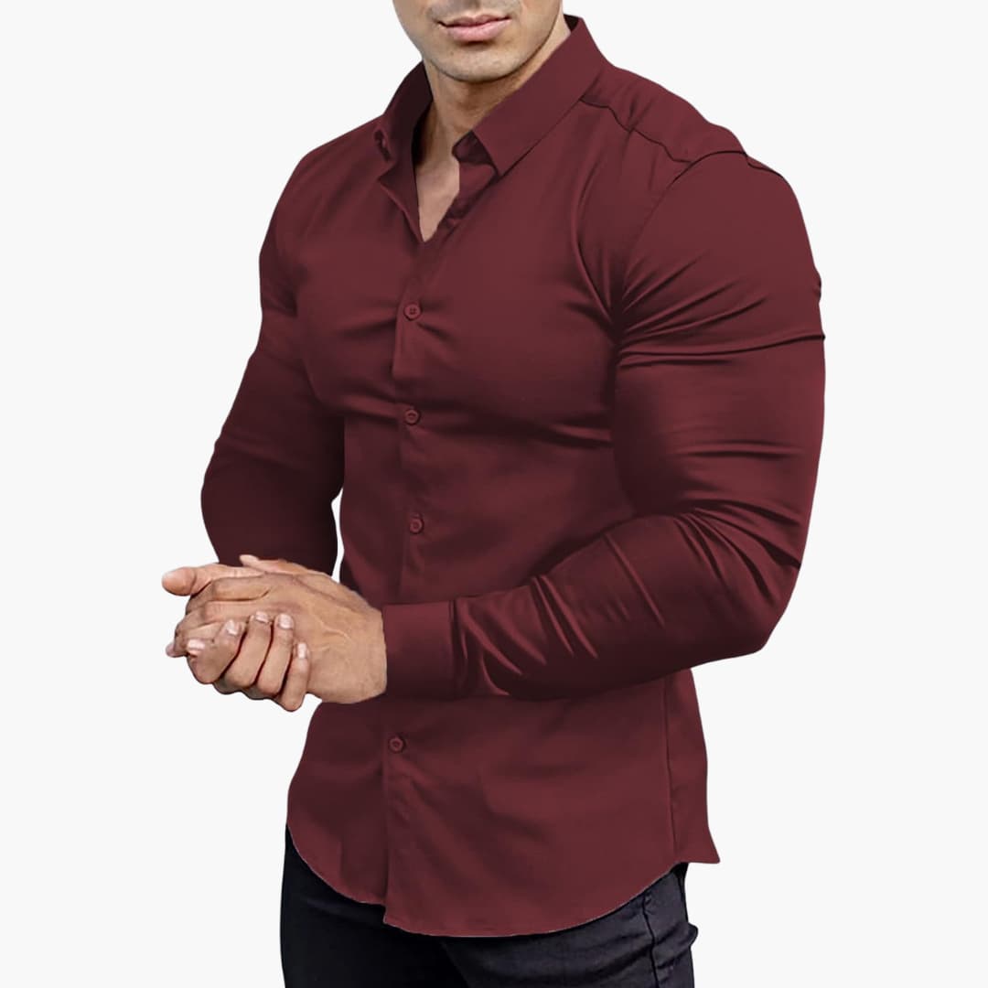 Camicia Uomo Classica Manica Lunga Slim Fit