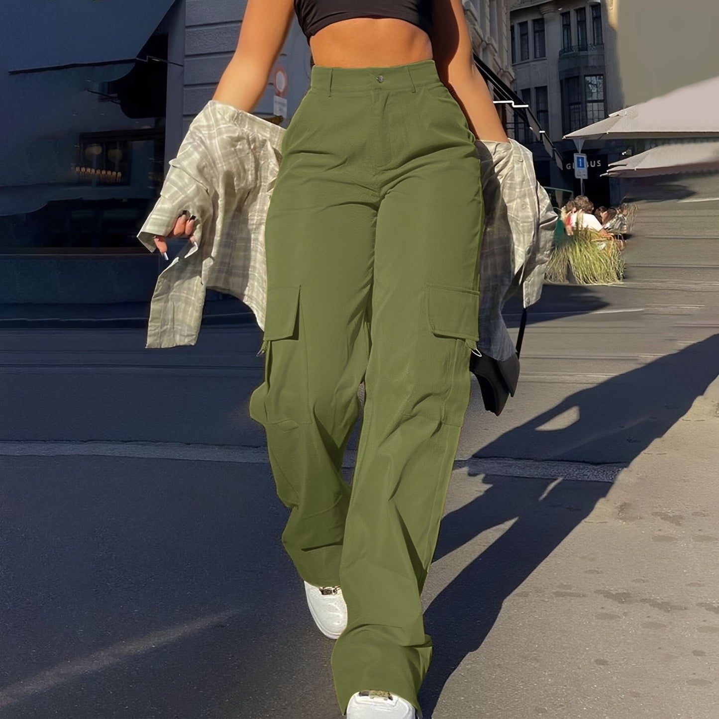 Pantaloni Cargo Donna Vita Alta Comodi