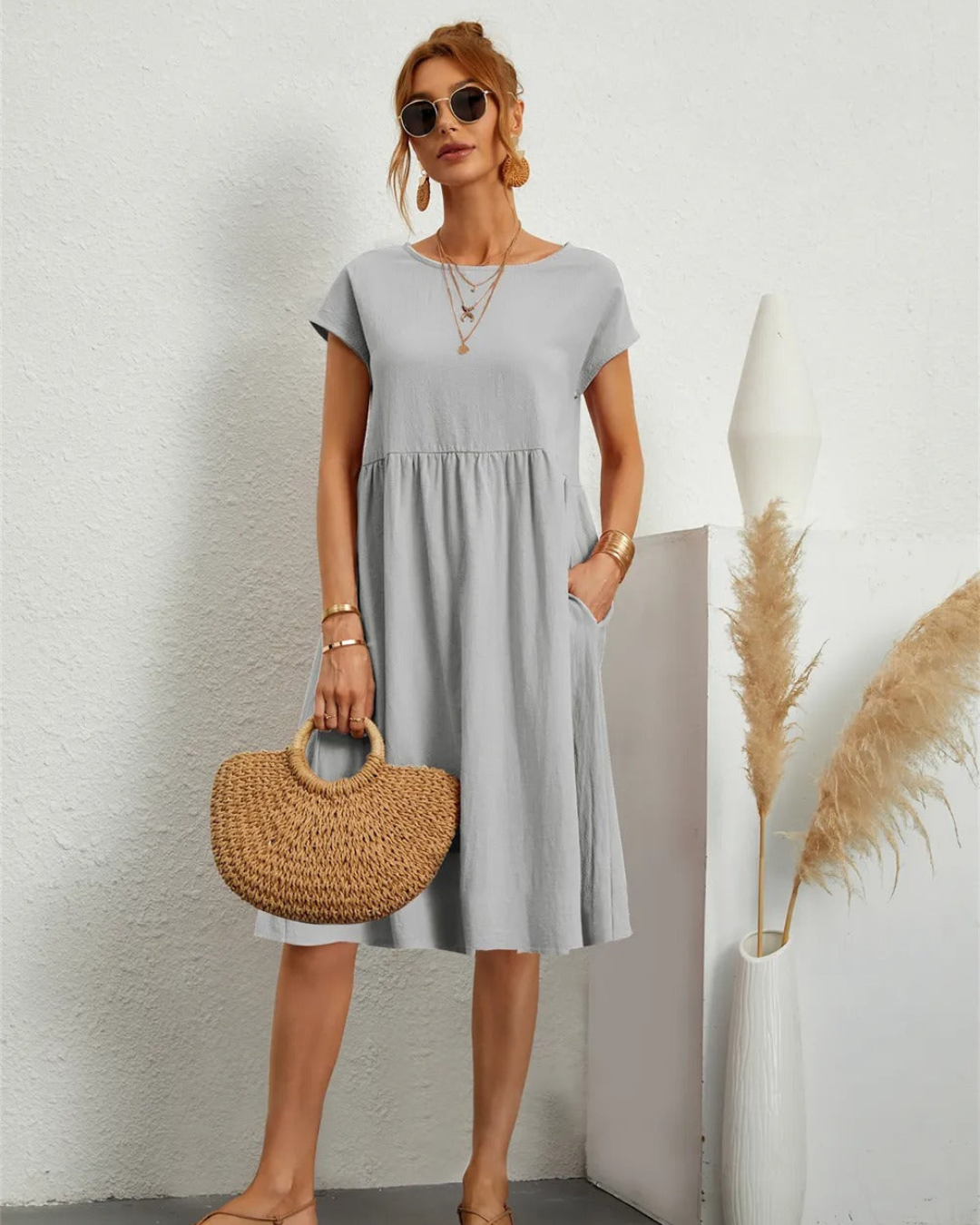 Abito Midi Donna Estivo Spiaggia Leggero