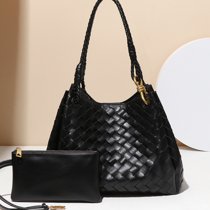 Borsa Donna in Pelle Vegana con Tracolla e Dettagli Metallici