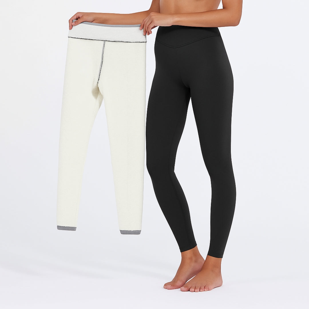 Leggings Donna in Pile Opaco Vita Elastica