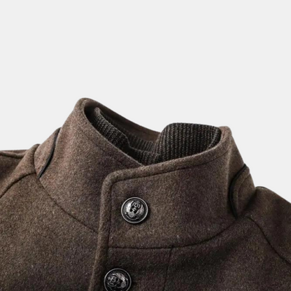 Giacca Invernale Uomo in Misto Lana Corto Collo Alto
