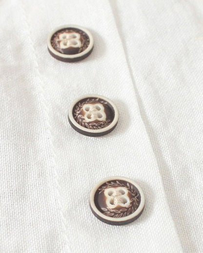 Camicia Donna Manica Corta con Bottoni Decorativi