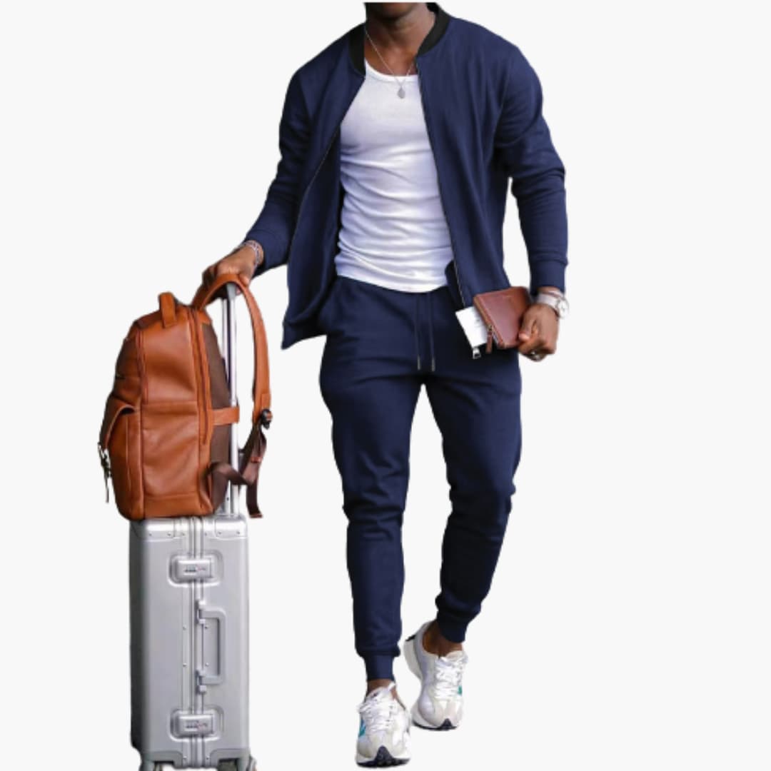 Tuta Sportiva Uomo con Zip Vestibilità Regolare