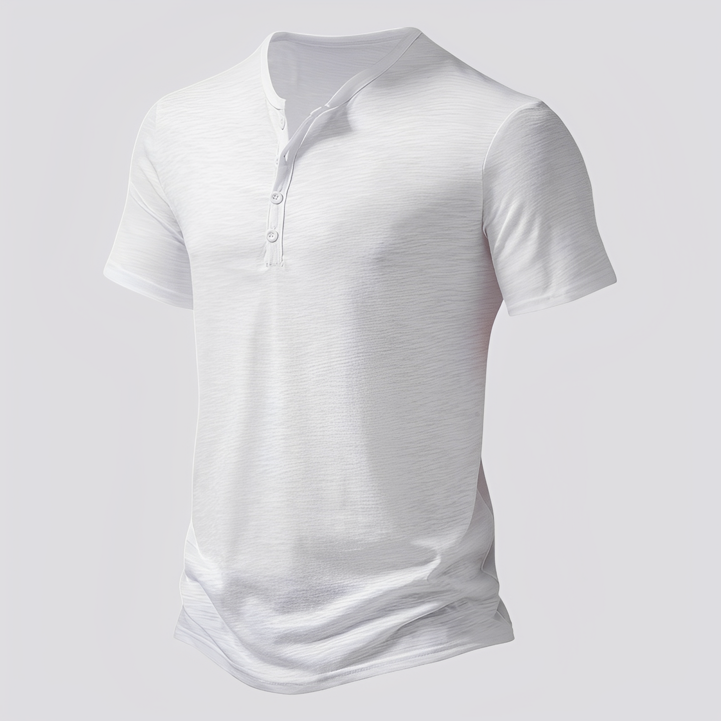 T-shirt Uomo Casual con Bottoni Manica Corta