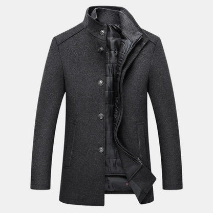 Giacca Invernale Uomo in Misto Lana Corto Collo Alto