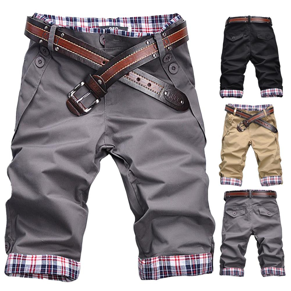 Shorts Donna con Cintura Tessuto a Quadri Vestibilità Regolare