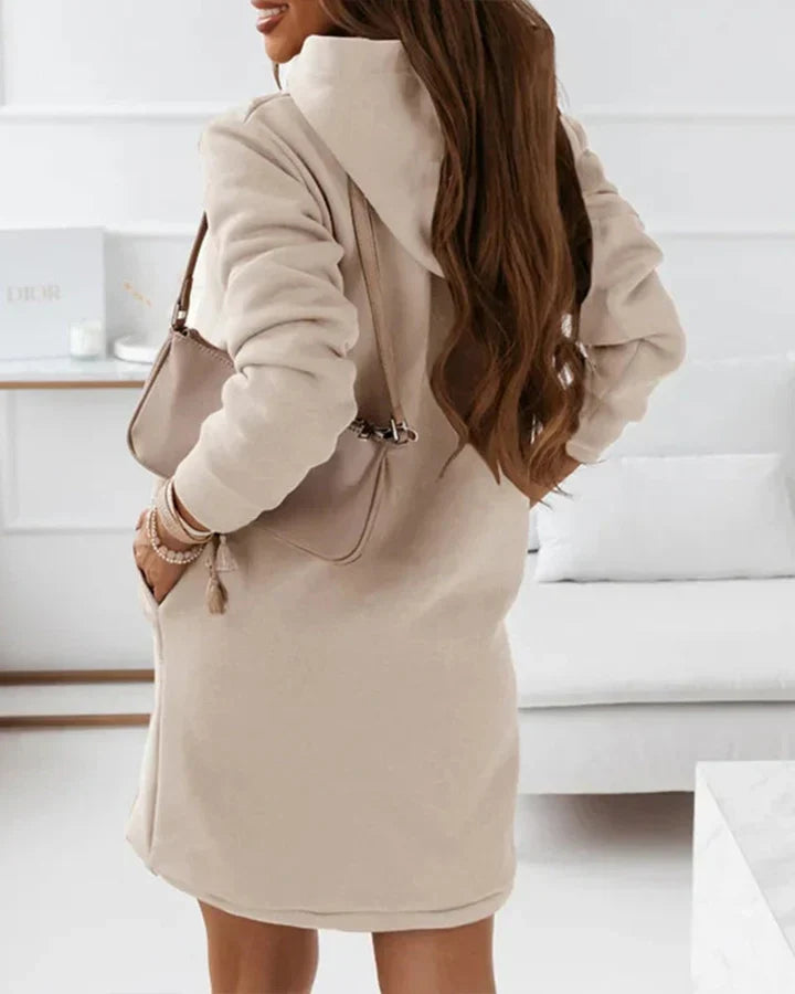 Felpa Donna Cotone con Zip Stile Casual