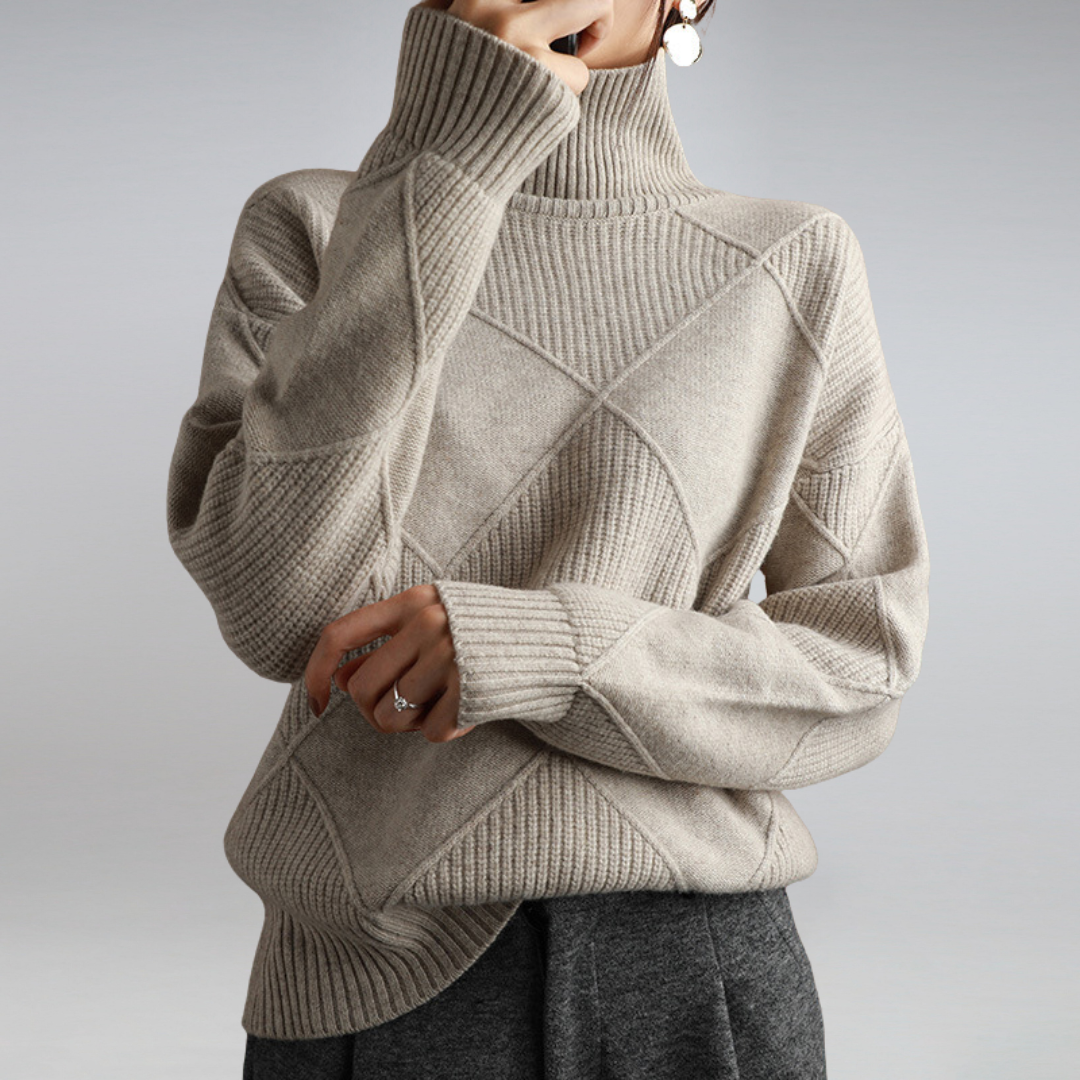 Maglione Donna Oversize Collo Alto Manica Lunga