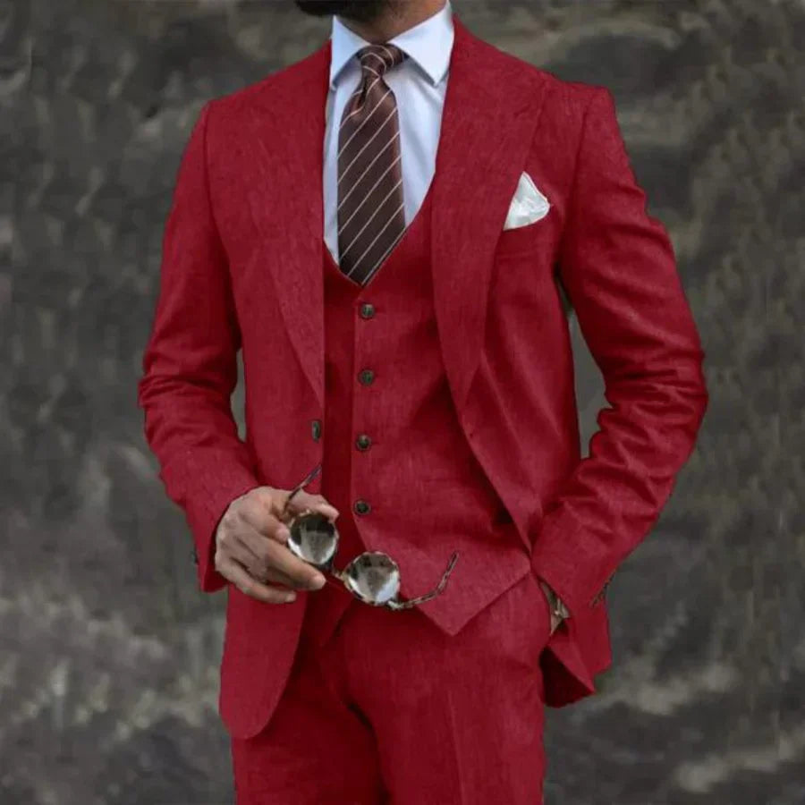 Completo Uomo Tre Pezzi Slim con Colletto