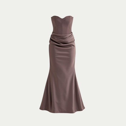 Abito Maxi Donna Cerimonia Svasato Elegante