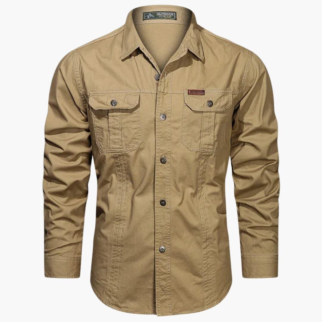 Camicia Cargo Uomo Manica Lunga Classica