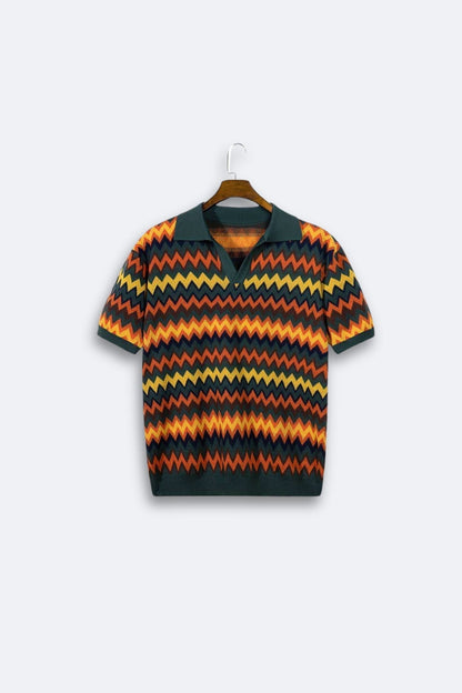 Maglione Donna Retro Motivo Zigzag Vestibilità Classica