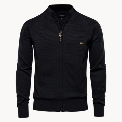 Felpa Uomo con Zip Design Strutturato e Collo Alto